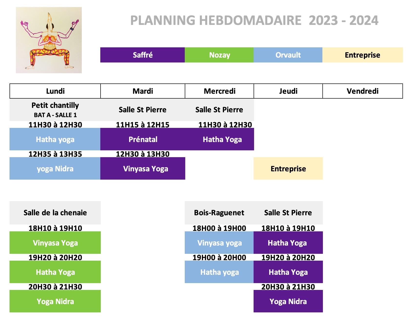 Planning hebdomadaire 2023 2025